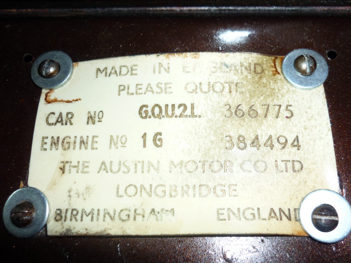 Lee's 49 Austin serial number plate - Copy