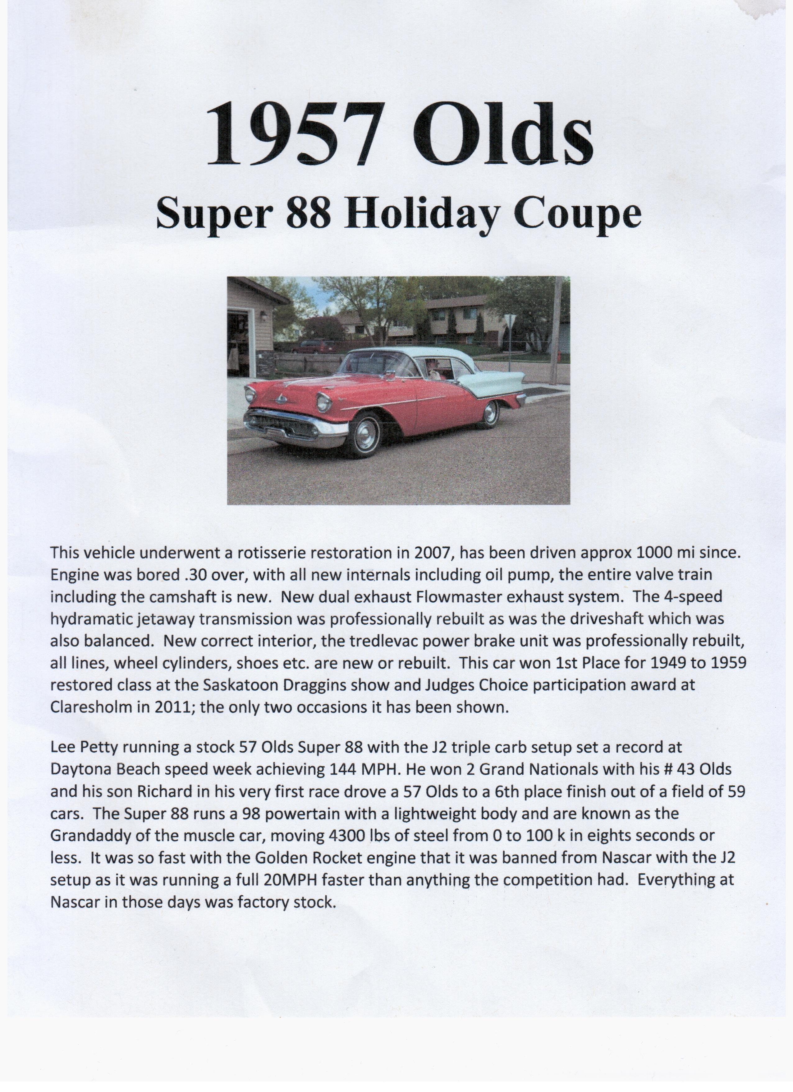 1957 Olds Super 88 Write Up