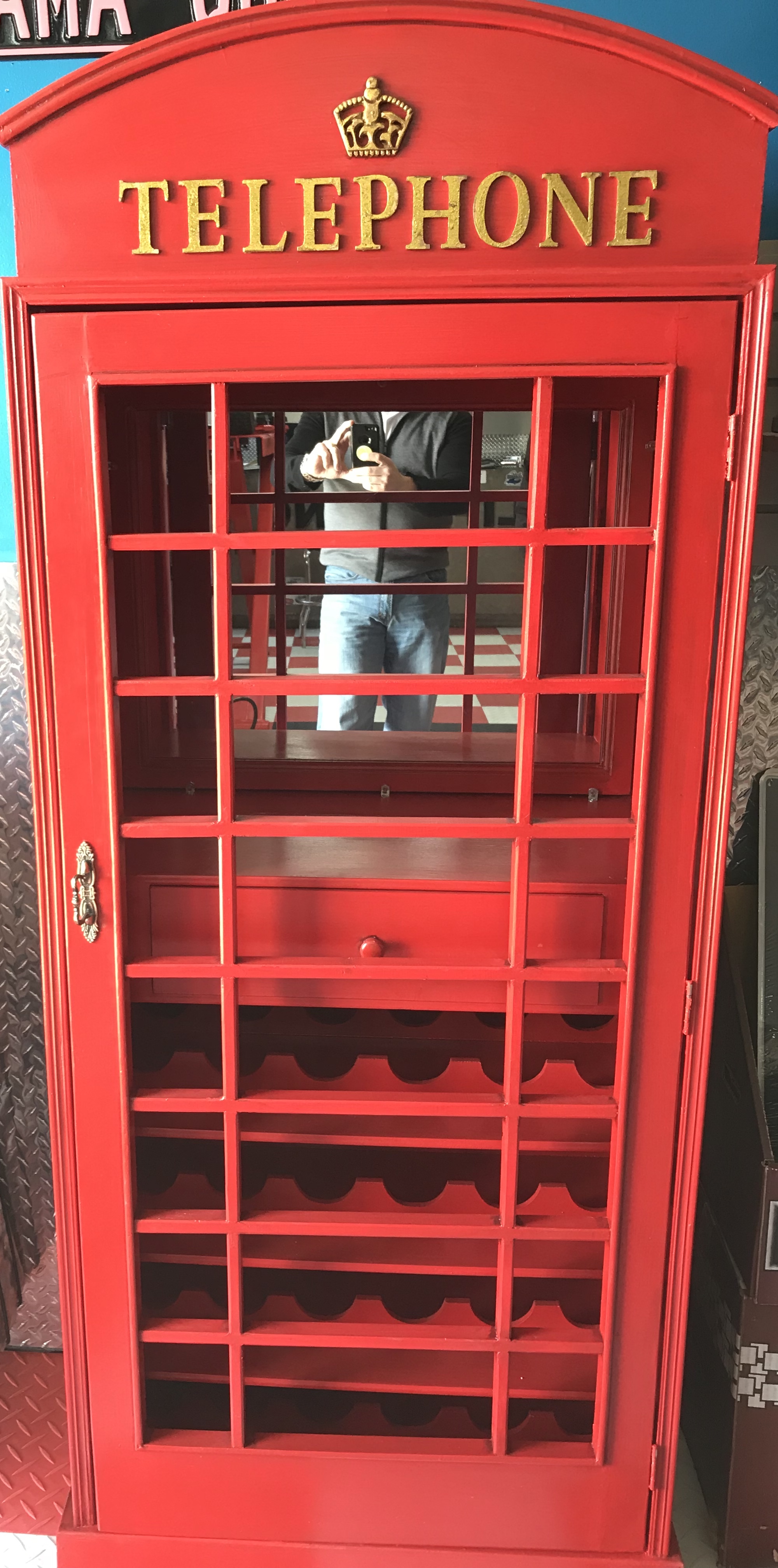 Phone Booth Style Wine Rack And Storage