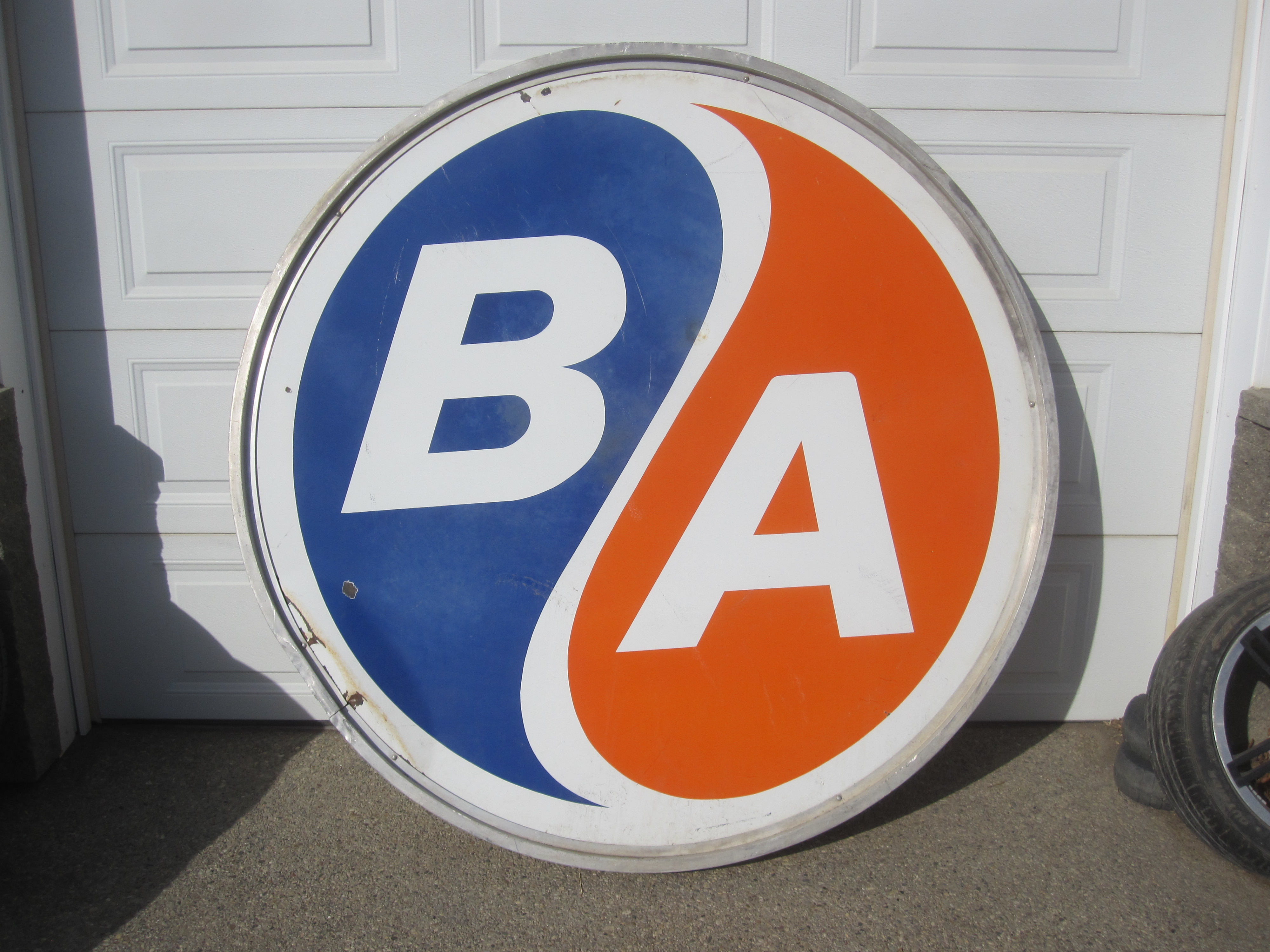 B/A Service Station Sign – Double Sided Steel C/w Outer Ring