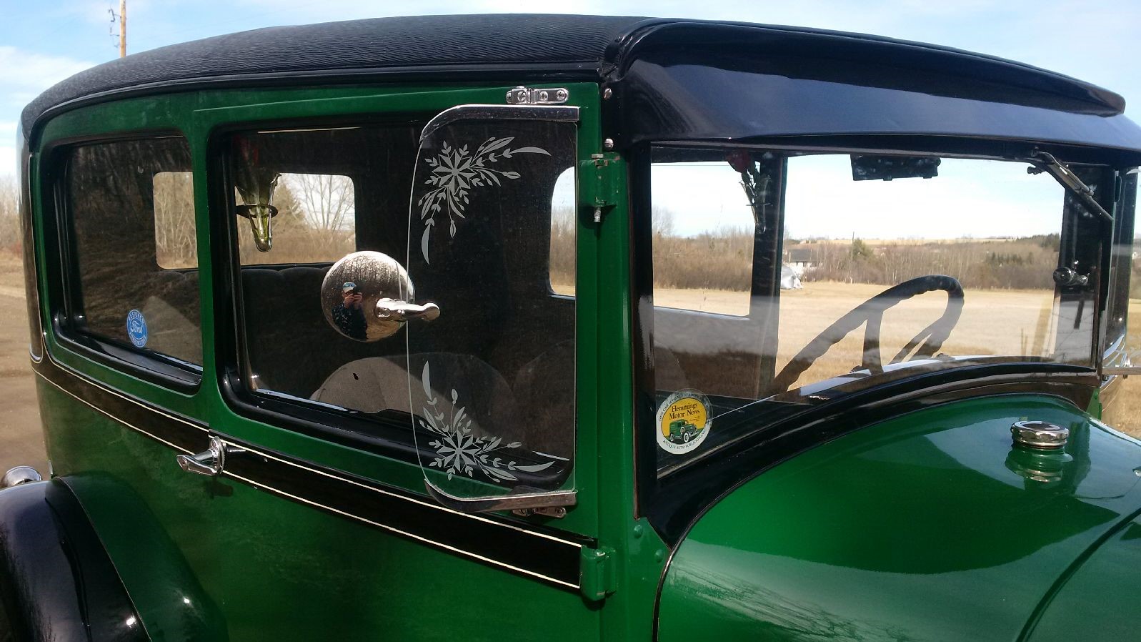 1928 Tudor -- Passenger side wing view mirror